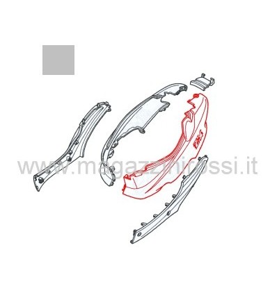 Fiancata laterale sx argento Honda ZX dal 2001 Fiancata laterale sx argento Honda ZX dal 2001