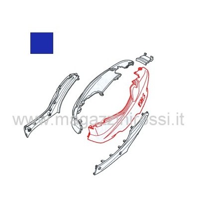 Fiancata laterale sx blu Honda ZX dal 2001 Fiancata laterale sx blu Honda ZX dal 2001