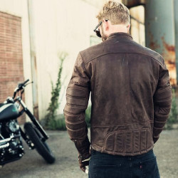 Giacca da moto in pelle Roland Sands Design da uomo mod. ENZO MAHOGANY Giacca da moto in pelle Roland Sands Design da uomo mod. ENZO MAHOGANY