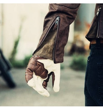 Giacca da moto in pelle Roland Sands Design da uomo mod. ENZO MAHOGANY Giacca da moto in pelle Roland Sands Design da uomo mod. ENZO MAHOGANY