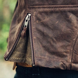 Giacca da moto in pelle Roland Sands Design da uomo mod. ENZO MAHOGANY Giacca da moto in pelle Roland Sands Design da uomo mod. ENZO MAHOGANY