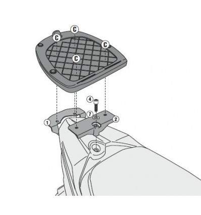 Piastra posteriore Givi per Kymco Agility 125-200 R16 2014 valigie Monolock Piastra posteriore Givi per Kymco Agility 125-200 R16 2014 valigie Monolock