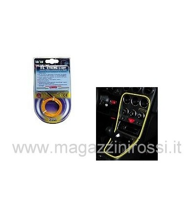 Cavetto elettrico luminescente El String giallo 2mt Cavetto elettrico luminescente El String giallo 2mt
