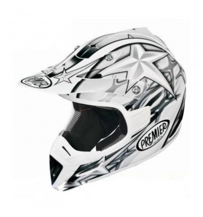 Casco Premier Enduro Predator FX608 grigio e bianco Casco Premier Enduro Predator FX608 grigio e bianco