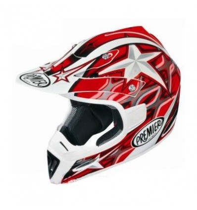 Casco Premier Enduro Predator FX208 rosso e bianco Casco Premier Enduro Predator FX208 rosso e bianco