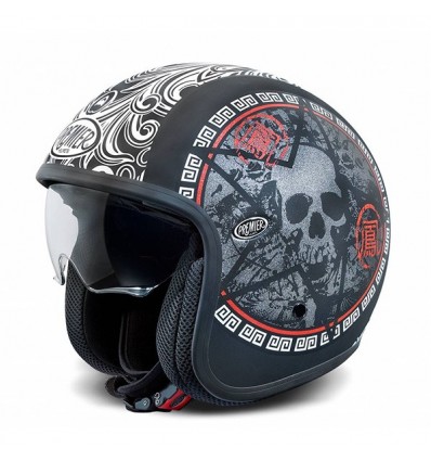 Casco Premier Jet Vintage grafica SK nero opaco Casco Premier Jet Vintage grafica SK nero opaco
