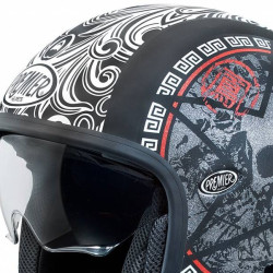 Casco Premier Jet Vintage grafica SK nero opaco Casco Premier Jet Vintage grafica SK nero opaco