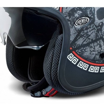 Casco Premier Jet Vintage grafica SK nero opaco Casco Premier Jet Vintage grafica SK nero opaco