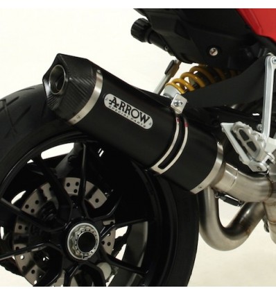 Terminale con raccordi Arrow Street Thunder Alluminium Dark per Ducati Multistrada 1200