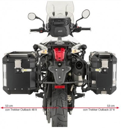 Portavaligie laterale Givi PL6401CAM Trekker Outback per Triumph Tiger 800 e Tiger 800XC