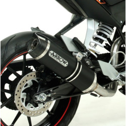 Terminale con raccordo Arrow Street Thunder Alluminium Dark per KTM Duke 125-200