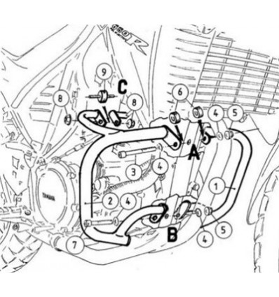 Paramotore Hepco & Becker per Yamaha XT660R e XT660X Paramotore Hepco & Becker per Yamaha XT660R e XT660X