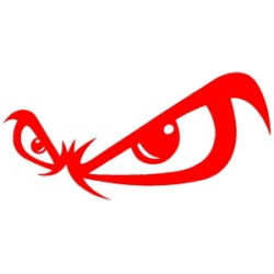 Adesivo No Fear occhi rosso cm 15