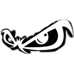 Adesivo No Fear occhi bianco cm 15