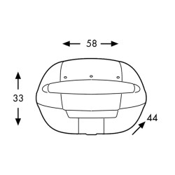 Baule top case Hepco & Becker Journey 50 litri argento con piastra universale Baule top case Hepco & Becker Journey 50 litri argento con piastra universale