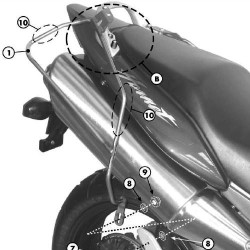 Telaietti laterali Givi per borse morbide Honda CB600F Hornet 98-06 Telaietti laterali Givi per borse morbide Honda CB600F Hornet 98-06