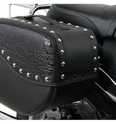 Valigie laterali in pelle Hepco & Becker Ivory per telai C-Bow 30 litri nere