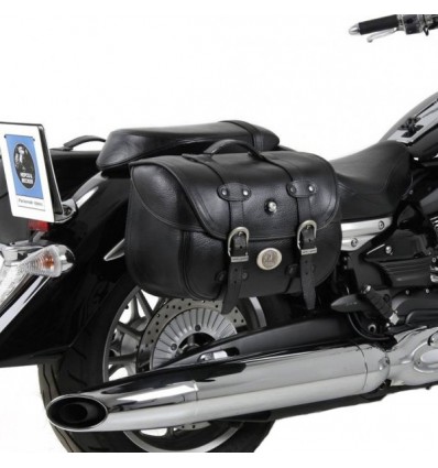 Valigie laterali in pelle Hepco & Becker Liberty nere attacco classico Valigie laterali in pelle Hepco & Becker Liberty nere attacco classico