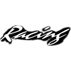 Adesivo scritta Racing bianco cm 26