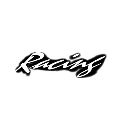 Adesivo scritta Racing bianco cm 26