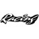 Adesivo scritta Racing bianco cm 26