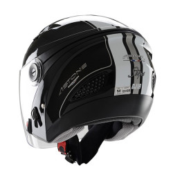 Casco Astone Helmets DJ10 Stripes doppia visiera nero e bianco Casco Astone Helmets DJ10 Stripes doppia visiera nero e bianco