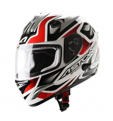 Casco Astone GTB Exclusive Sportech doppia visiera bianco e rosso Casco Astone GTB Exclusive Sportech doppia visiera bianco e rosso