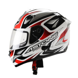 Casco Astone GTB Exclusive Sportech doppia visiera bianco e rosso Casco Astone GTB Exclusive Sportech doppia visiera bianco e rosso
