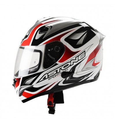 Casco Astone GTB Exclusive Sportech doppia visiera bianco e rosso Casco Astone GTB Exclusive Sportech doppia visiera bianco e rosso