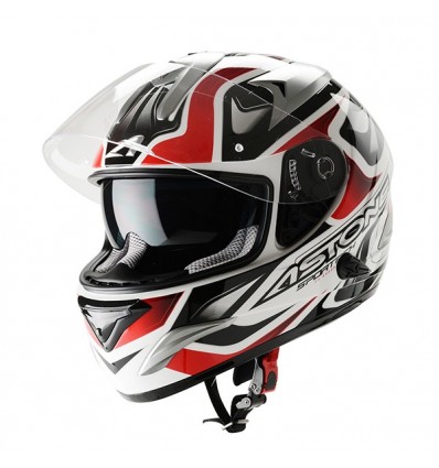 Casco Astone GTB Exclusive Sportech doppia visiera bianco e rosso Casco Astone GTB Exclusive Sportech doppia visiera bianco e rosso
