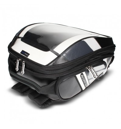 Borsa da serbatoio Bagster Stunt similpelle nera e bianca Borsa da serbatoio Bagster Stunt similpelle nera e bianca