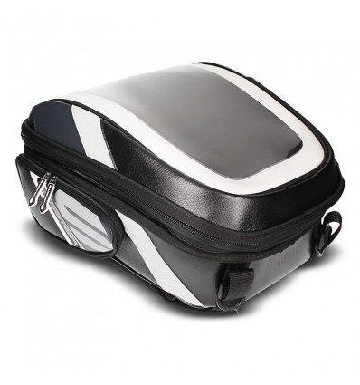 Borsa da serbatoio Bagster Stunt similpelle nera e bianca Borsa da serbatoio Bagster Stunt similpelle nera e bianca