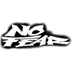 Adesivo scritta No Fear bianco cm 15