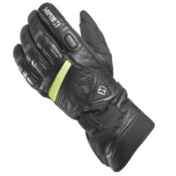 Guanti da moto Hevik Stoccolma in pelle neri e giallo fluo Guanti da moto Hevik Stoccolma in pelle neri e giallo fluo