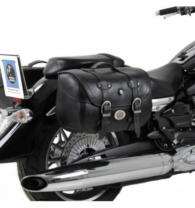 Valigie laterali in pelle Hepco & Becker Liberty nere attacco C-Bow Valigie laterali in pelle Hepco & Becker Liberty nere attacco C-Bow