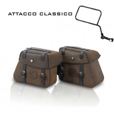 Valigie laterali in pelle Hepco & Becker Rugged marroni 24 litri attacco classico