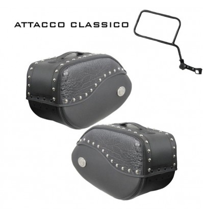 Valigie laterali in pelle Hepco & Becker Ivory 30 litri nere attacco classico