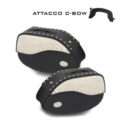 Valigie laterali in pelle Hepco & Becker Ivory 30 litri avorio attacco C-Bow