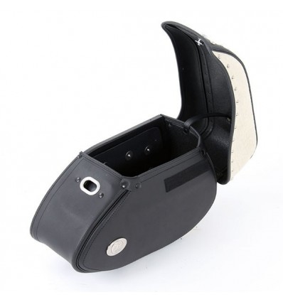 Valigie laterali in pelle Hepco & Becker Ivory 30 litri avorio attacco C-Bow Valigie laterali in pelle Hepco & Becker Ivory 30 litri avorio attacco C-Bow