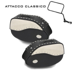 Valigie laterali in pelle Hepco & Becker Ivory 30 litri avorio attacco classico Valigie laterali in pelle Hepco & Becker Ivory 30 litri avorio attacco classico