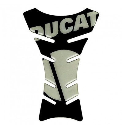 Protezione paraserbatoio nera lunga logo Ducati bianco Protezione paraserbatoio nera lunga logo Ducati bianco