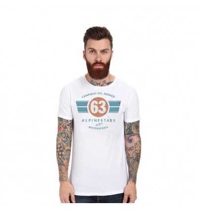 T-Shirt Alpinestars grafica World Tee bianca T-Shirt Alpinestars grafica World Tee bianca