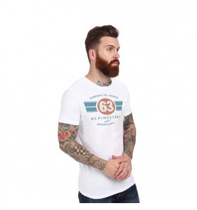 T-Shirt Alpinestars grafica World Tee bianca T-Shirt Alpinestars grafica World Tee bianca