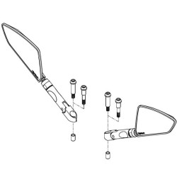 Specchi Lightech da manubrio per Yamaha T-Max 500 08-11 e T-Max 530 neri Specchi Lightech da manubrio per Yamaha T-Max 500 08-11 e T-Max 530 neri