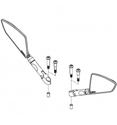 Specchi Lightech da manubrio per Yamaha T-Max 500 08-11 e T-Max 530 2012 rossi Specchi Lightech da manubrio per Yamaha T-Max 500 08-11 e T-Max 530 2012 rossi