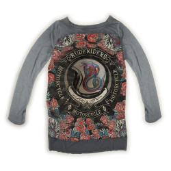 Maglia Rude Riders da donna Old Grey con stampa Maglia Rude Riders da donna Old Grey con stampa