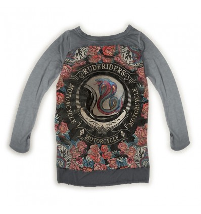 Maglia Rude Riders da donna Old Grey con stampa Maglia Rude Riders da donna Old Grey con stampa