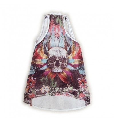 Canotta Rude Riders da donna Star White con stampa Canotta Rude Riders da donna Star White con stampa