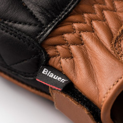 Guanti da moto Blauer Banner in pelle biscotto e nero Guanti da moto Blauer Banner in pelle biscotto e nero