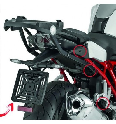 Portavaligie laterale a sgancio rapido Givi PLXR5117 Monokey V35 per BMW R1200R 2015